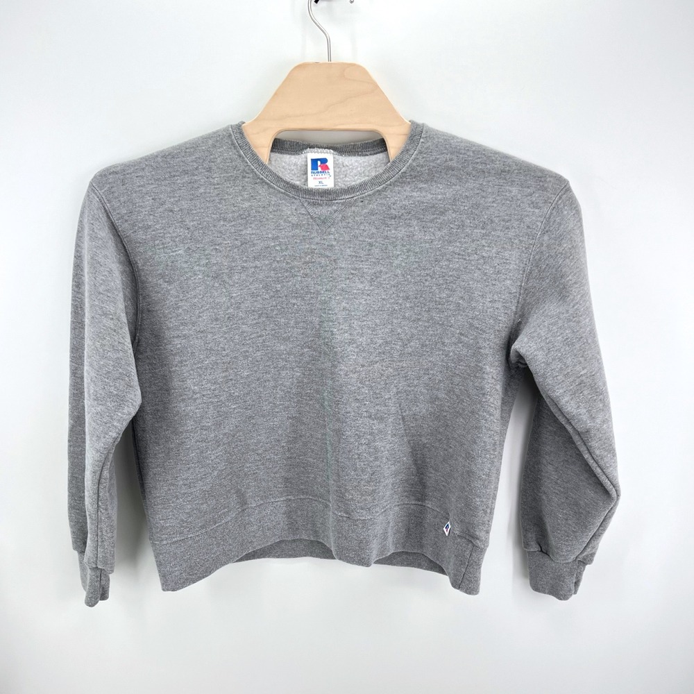 Vintage Russell‎ Athletic Sweatshirt Women XL Gray Blank Reverse Weave Crewneck